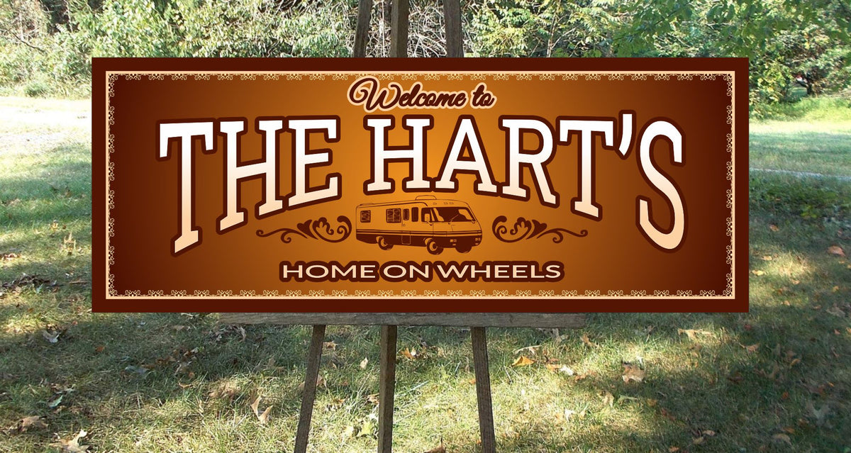 Custom RV Sign: Gold Flourishes & Editable Text - Personalized Decor ...