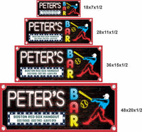 Sports bar sign shown in four available sizes for wall display comparison