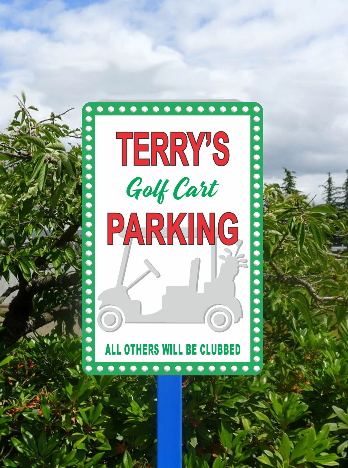 Cart Signage Personalized Golf Cart Parking Sign – Fun Sign Factory