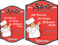 Personalized Chef Sign with Customizable Male or Female Chefs – Perfect Kitchen Decor