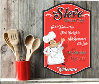 Personalized Chef Sign with Customizable Male or Female Chefs – Perfect Kitchen Decor