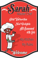 Personalized Chef Sign with Customizable Male or Female Chefs – Perfect Kitchen Decor