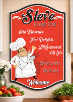 Chef wall sign displayed in home kitchen setting