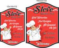 Personalized Master Chef Sign – Custom Kitchen Name Wall Decor