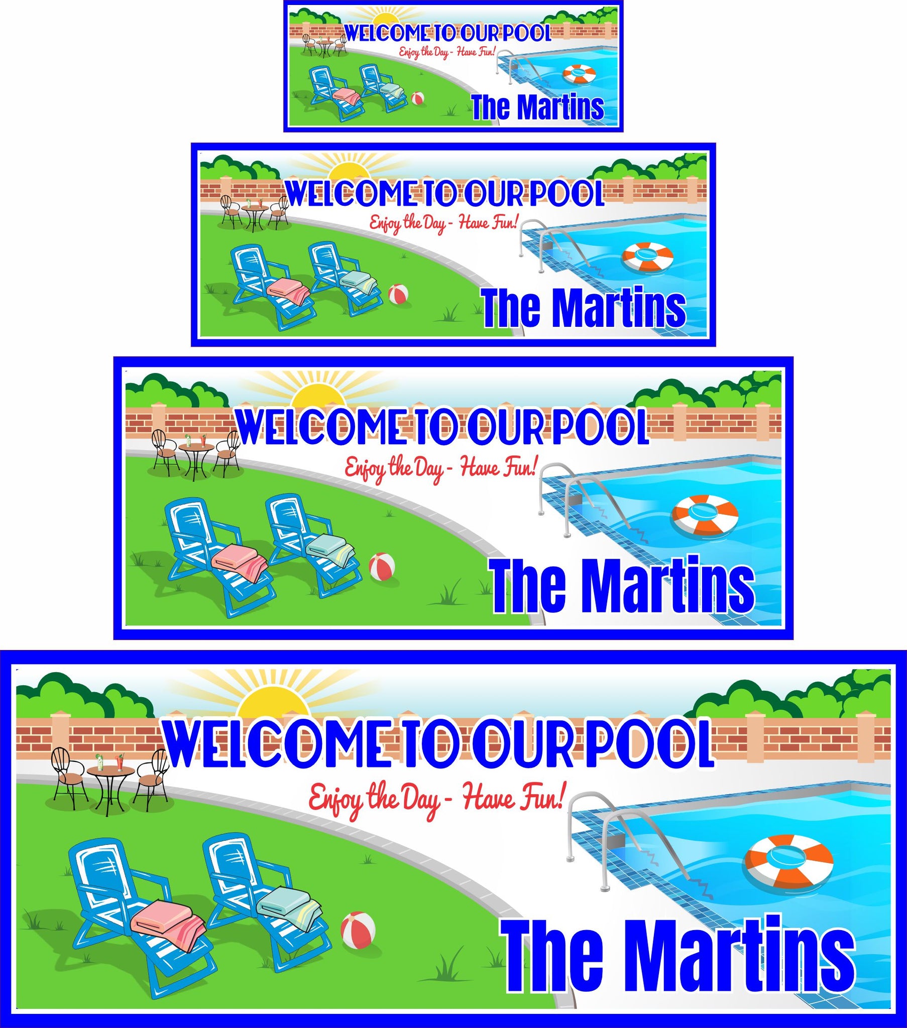 Custom Swimming Pool Welcome Sign - Personalized Backyard Decor| Fun ...
