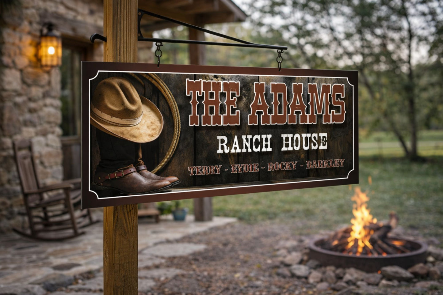 Personalized Ranch House Sign – Custom Western Wall Art