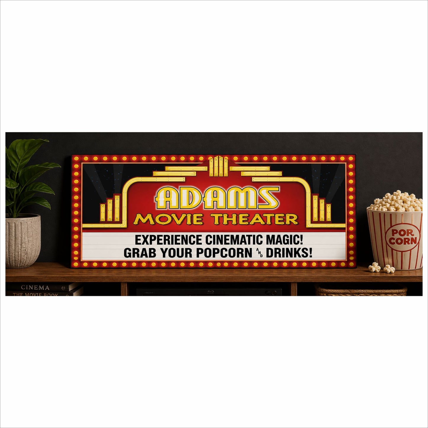 Custom Theater Sign Classic Marquee Style Movie Room Decor