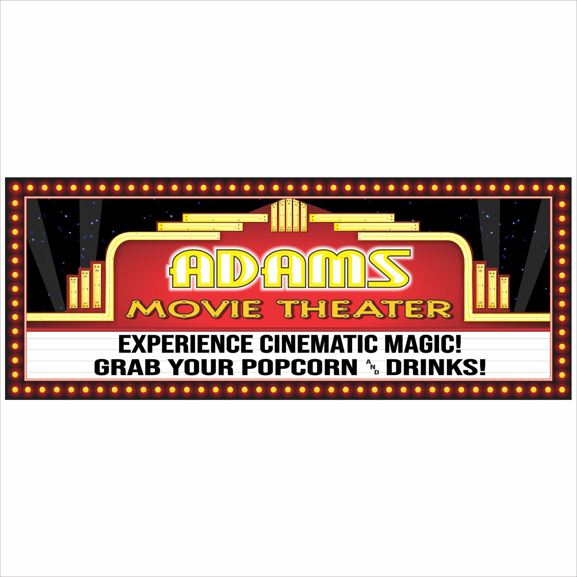 custom marquee-style movie theater sign wall art