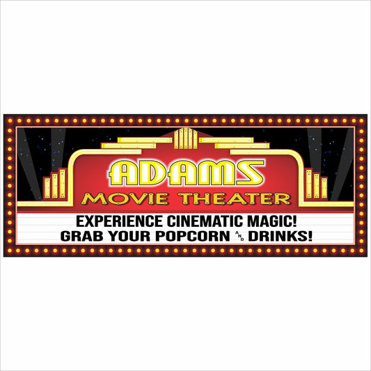 custom marquee-style movie theater sign wall art