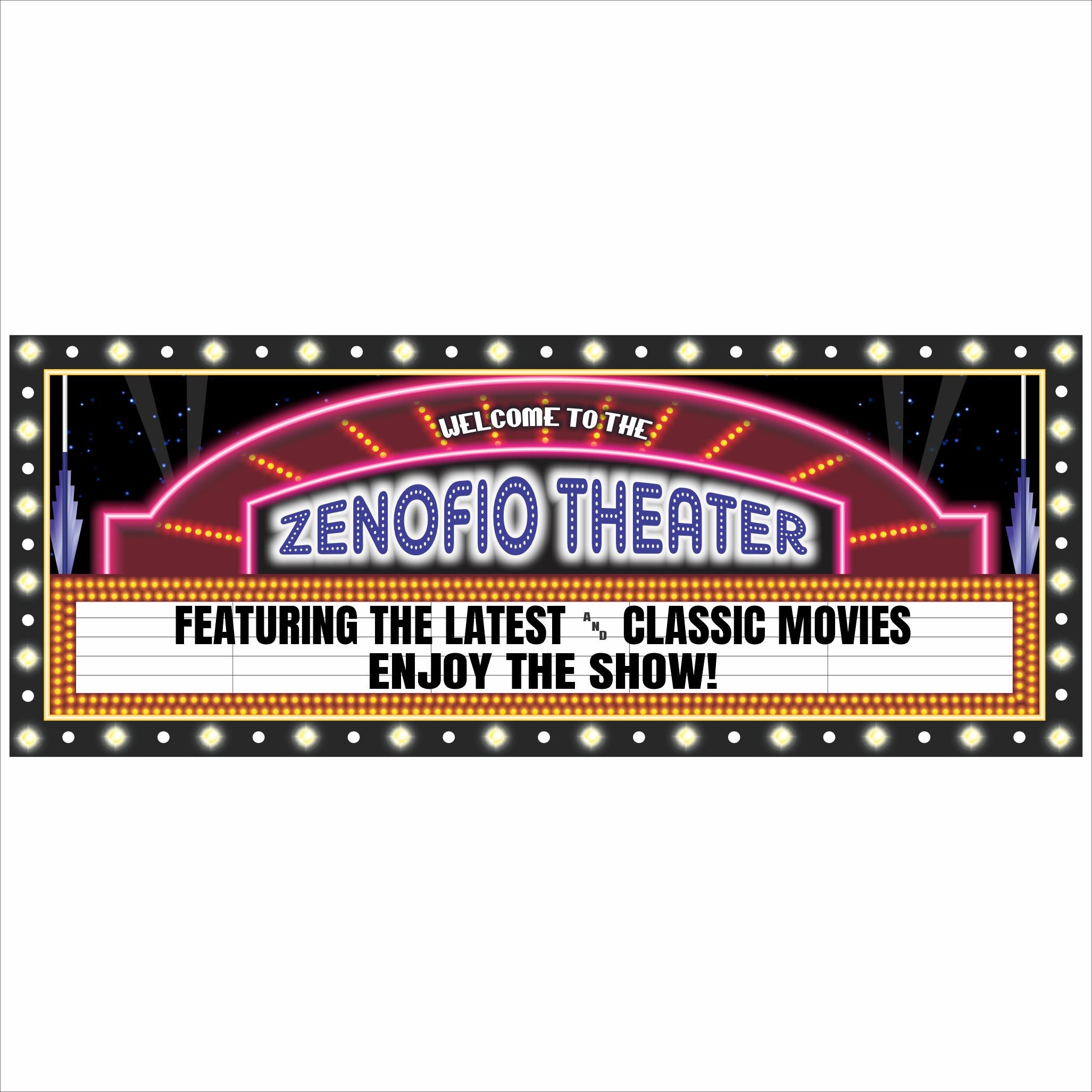 Personalized Home Theater Sign – Custom Movie Decor | Fun Sign Factory