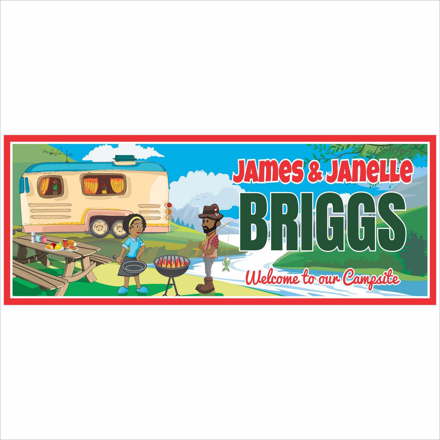 Personalized Campsite Sign – Custom RV Family Name