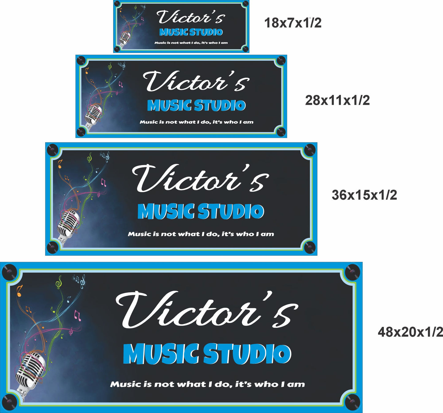 Custom Music Studio Sign – Personalized Recording Studio Wall Decor