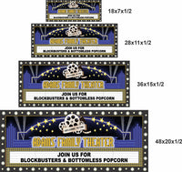 theater marquee wall sign shown in four sizes side by side for scale comparison