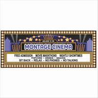 personalized home theater marquee sign with stars and lights design