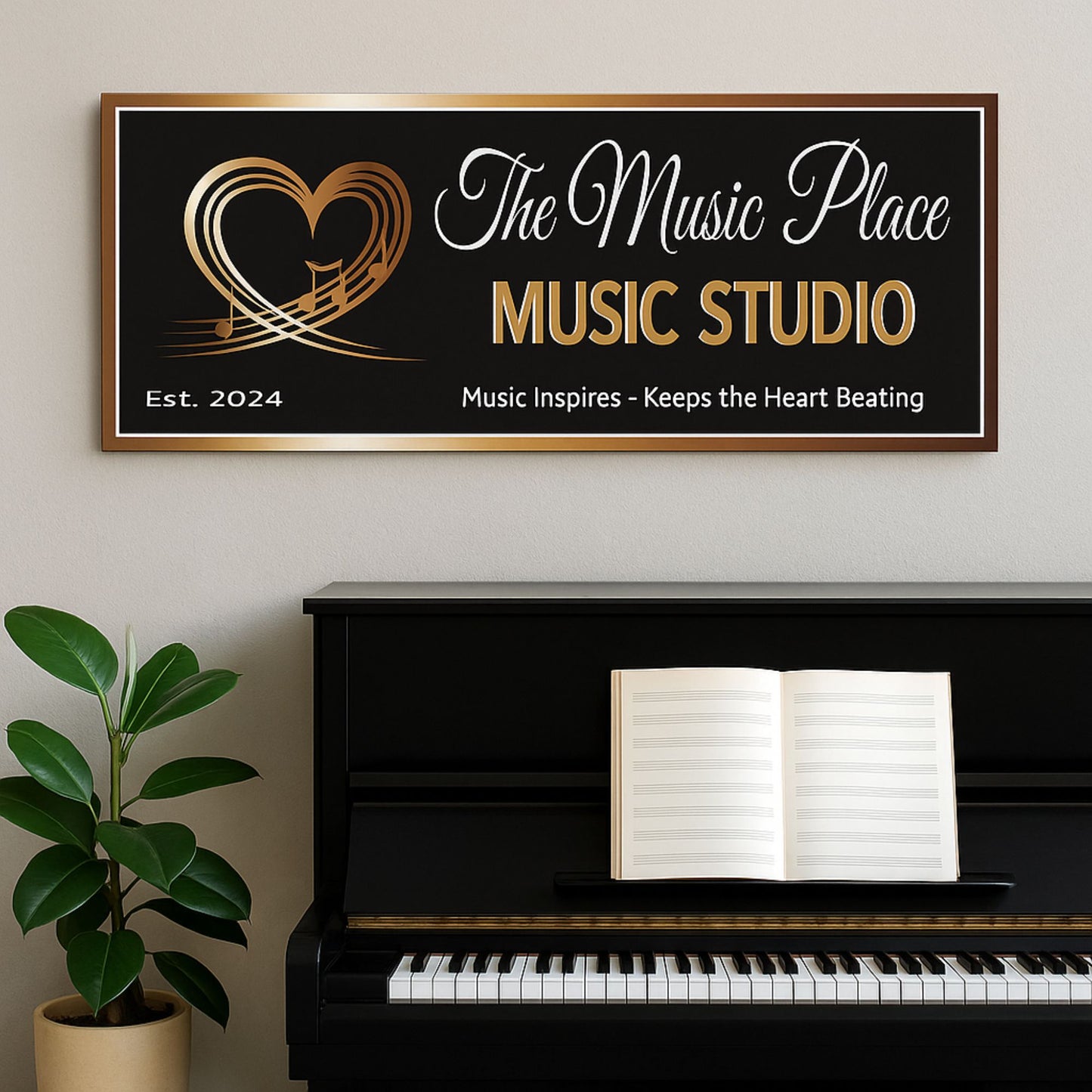 Custom Music Studio wall art displayed in a music room or creative studio space
