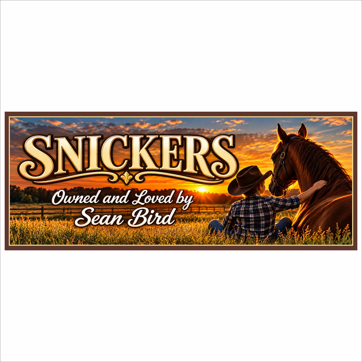 Custom Boy and Horse Sign - Personalized Horse Lover Decor