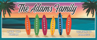 Personalized Beach Sign with Surfboards - Custom Coastal Decor - Handcrafted Wall Art - Available in 4 Sizes