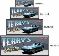 18x7 28x11 36x15 and 48x20 inch personalized 1963 classic car garage sign size options