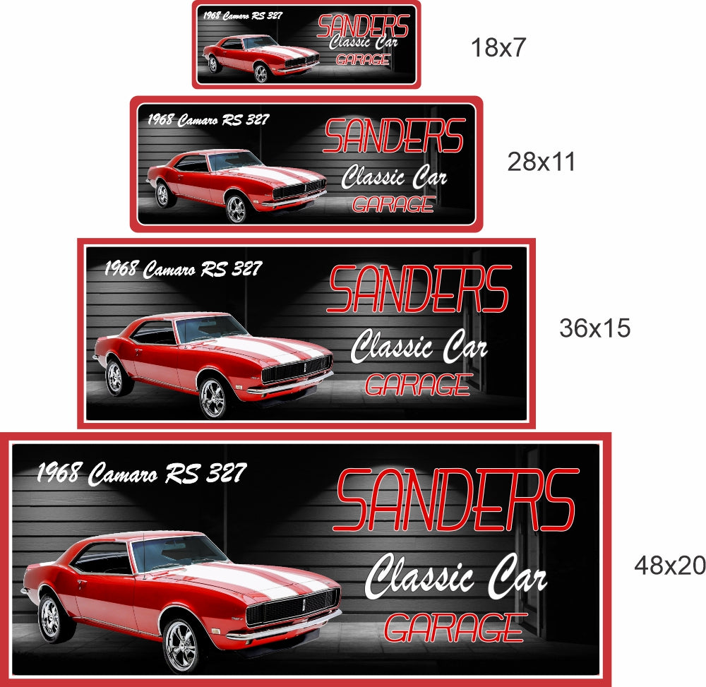 Custom Classic Car Garage Sign – Personalized Name Wall Art