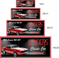 Personalized Classic Car Garage Sign – Custom Name Wall Art