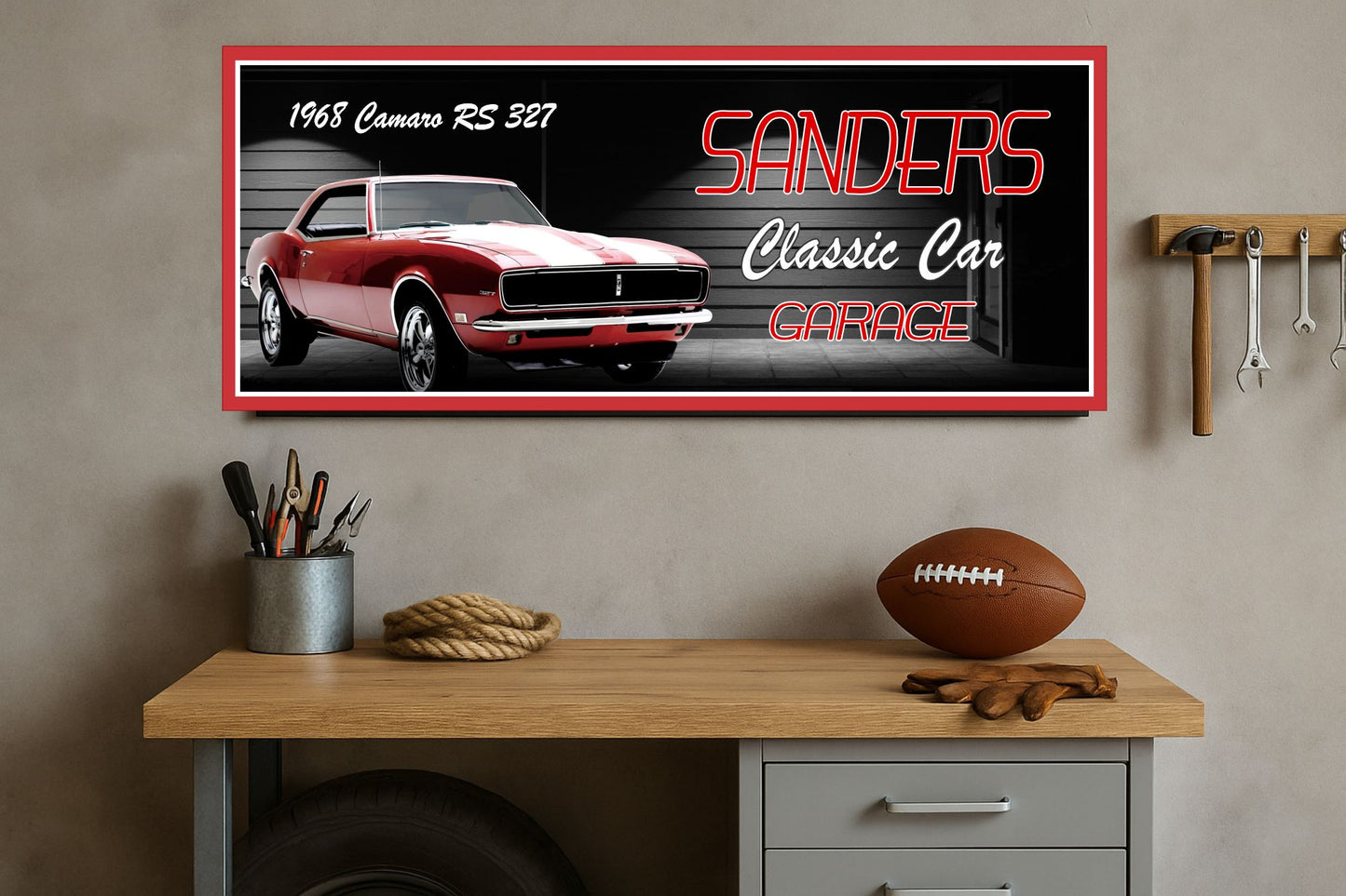 Custom Classic Car Garage Sign – Personalized Name Wall Art