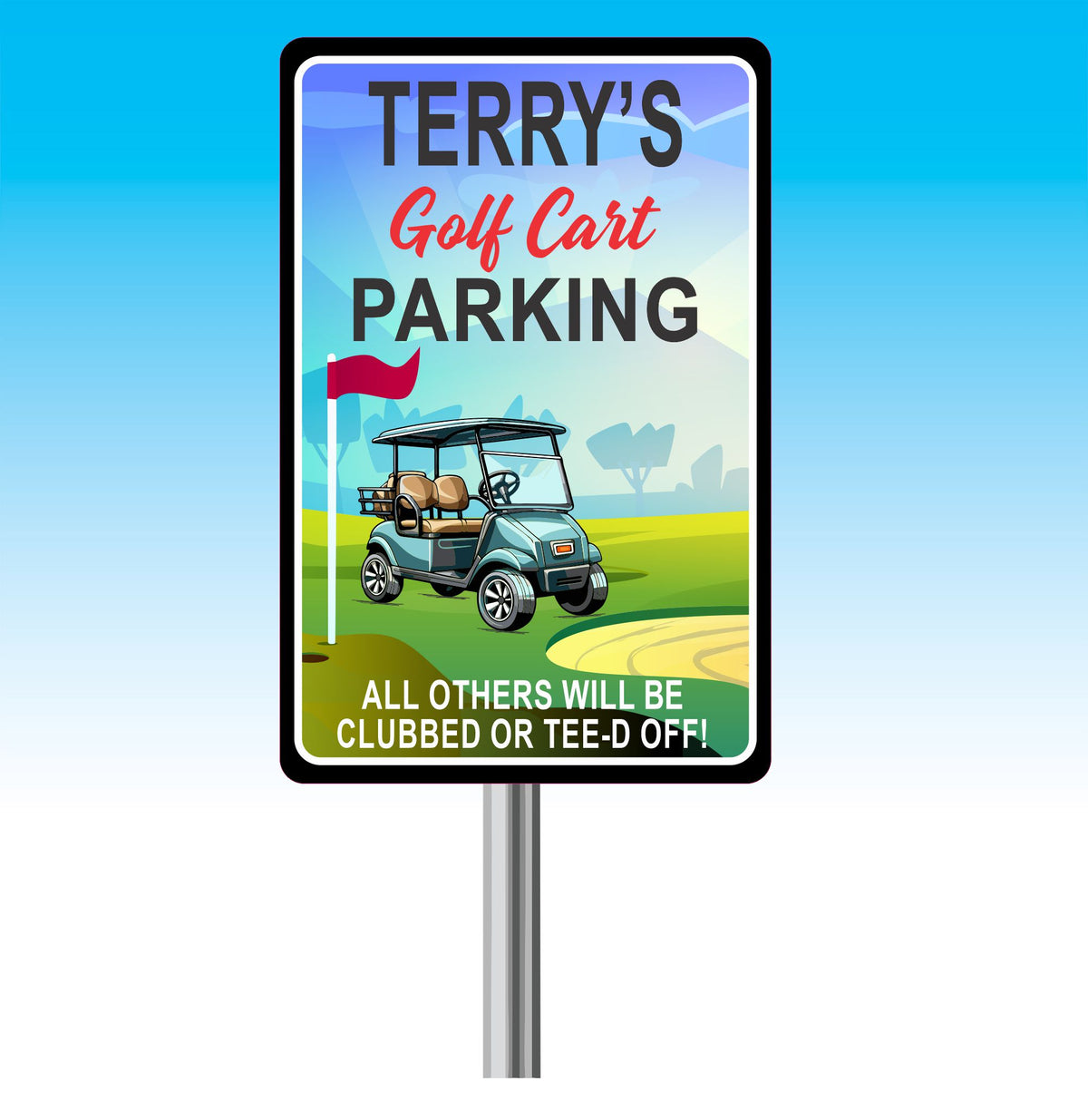 Cart Signage Custom Golf Cart Parking Sign | Fun Sign Factory