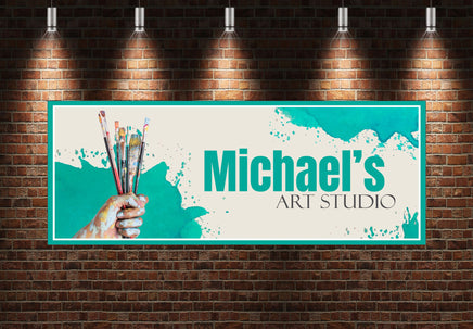 Personalized Art Studio Sign: Brushes of Creativity