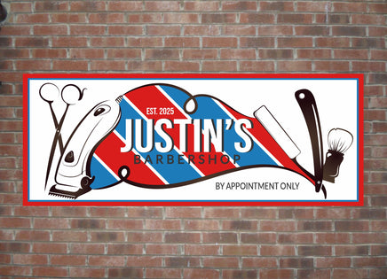 Custom Barbershop Sign: Personalized Shaver, Scissors, Blade & More