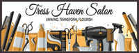 Personalized Hair Salon Sign with Various Tools and Products Displayed