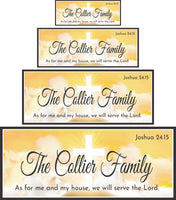 Joshua 24:15 wall sign with 4 available sizes shown for scale




