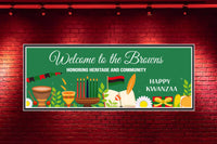 Personalized green Kwanzaa sign with editable text honoring heritage and community