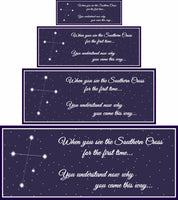 Starry constellation wall sign shown in all four sizes against a neutral wall