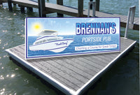Nautical boat bar sign displayed in a marina, dockside pub, or outdoor coastal bar setup