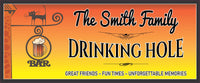 Funny Drinking Hole sign with customizable text, cat silhouette, and beer mug graphic