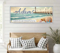 Nautical retreat sign displayed in a coastal-themed room or beach house entryway