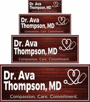 Doctor office sign shown in four size options for easy comparison and scale

