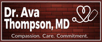 Custom doctor office sign with brick background, stethoscope heart icon, and personalized name
