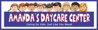 personalized daycare sign with cartoon kids and editable text on blue background