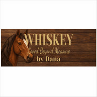 personalized horse stall sign showing illustrated horse head and ...