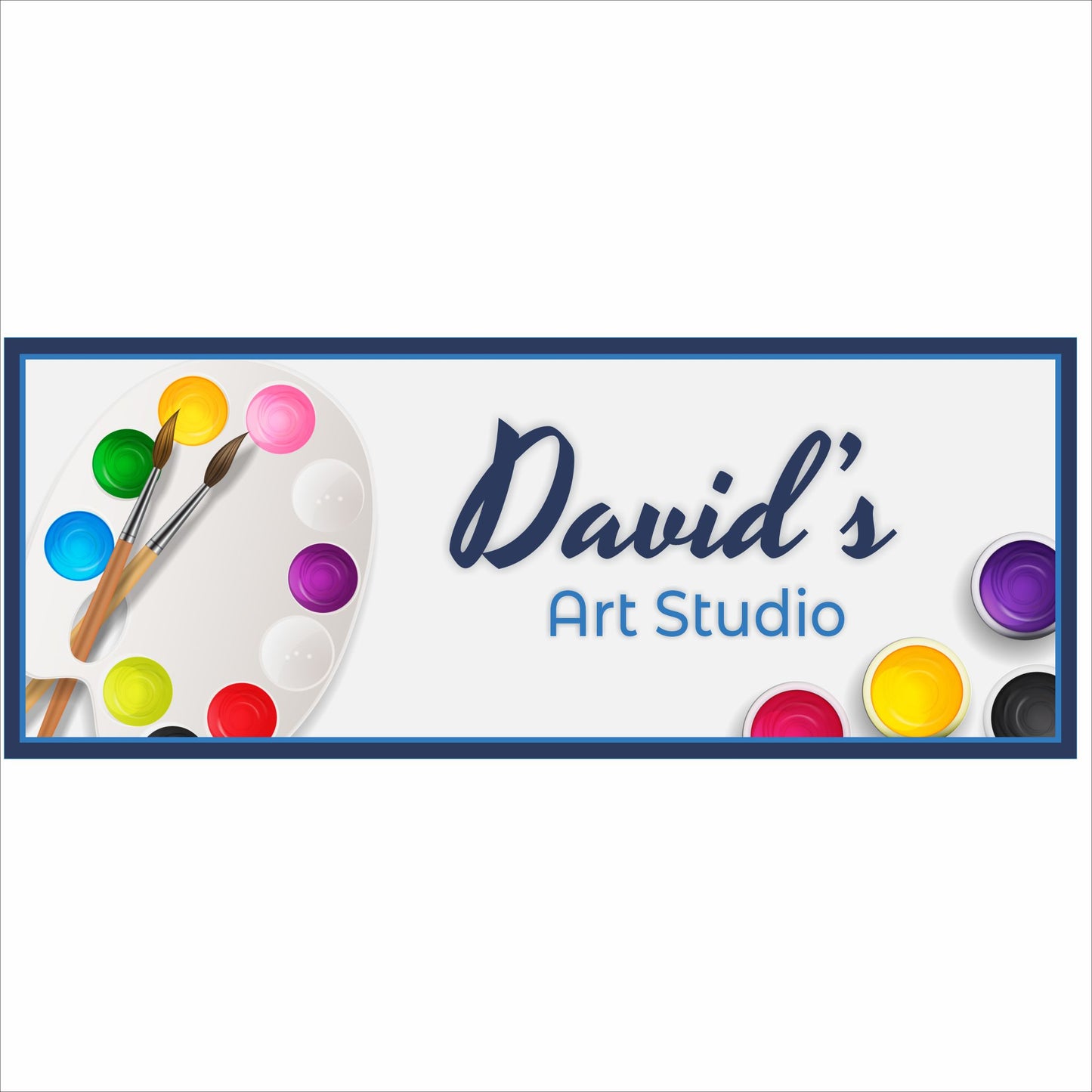 Custom Art Studio Sign – Personalized Name Palette Wall Décor
