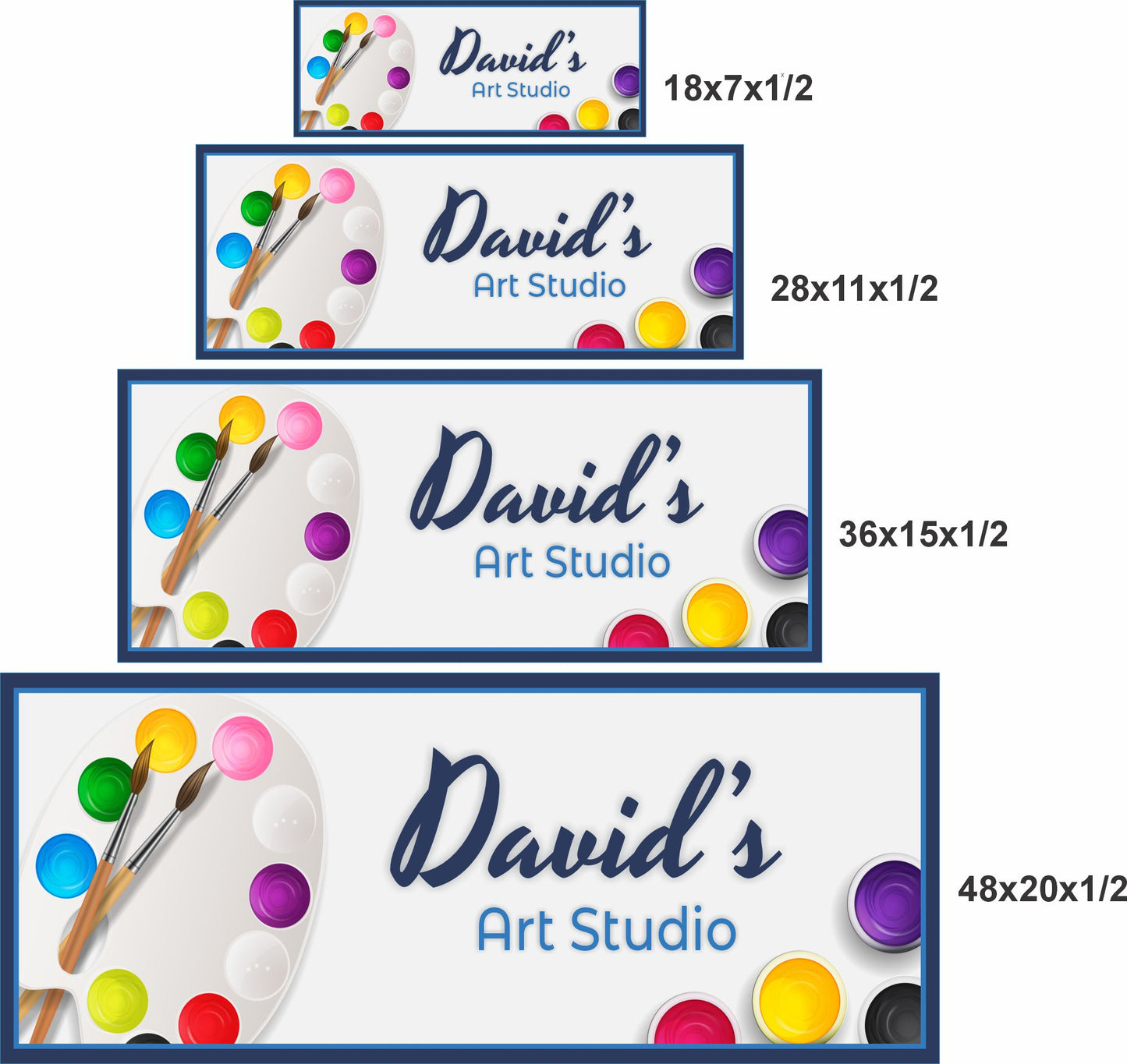 Custom Art Studio Sign – Personalized Name Palette Wall Décor