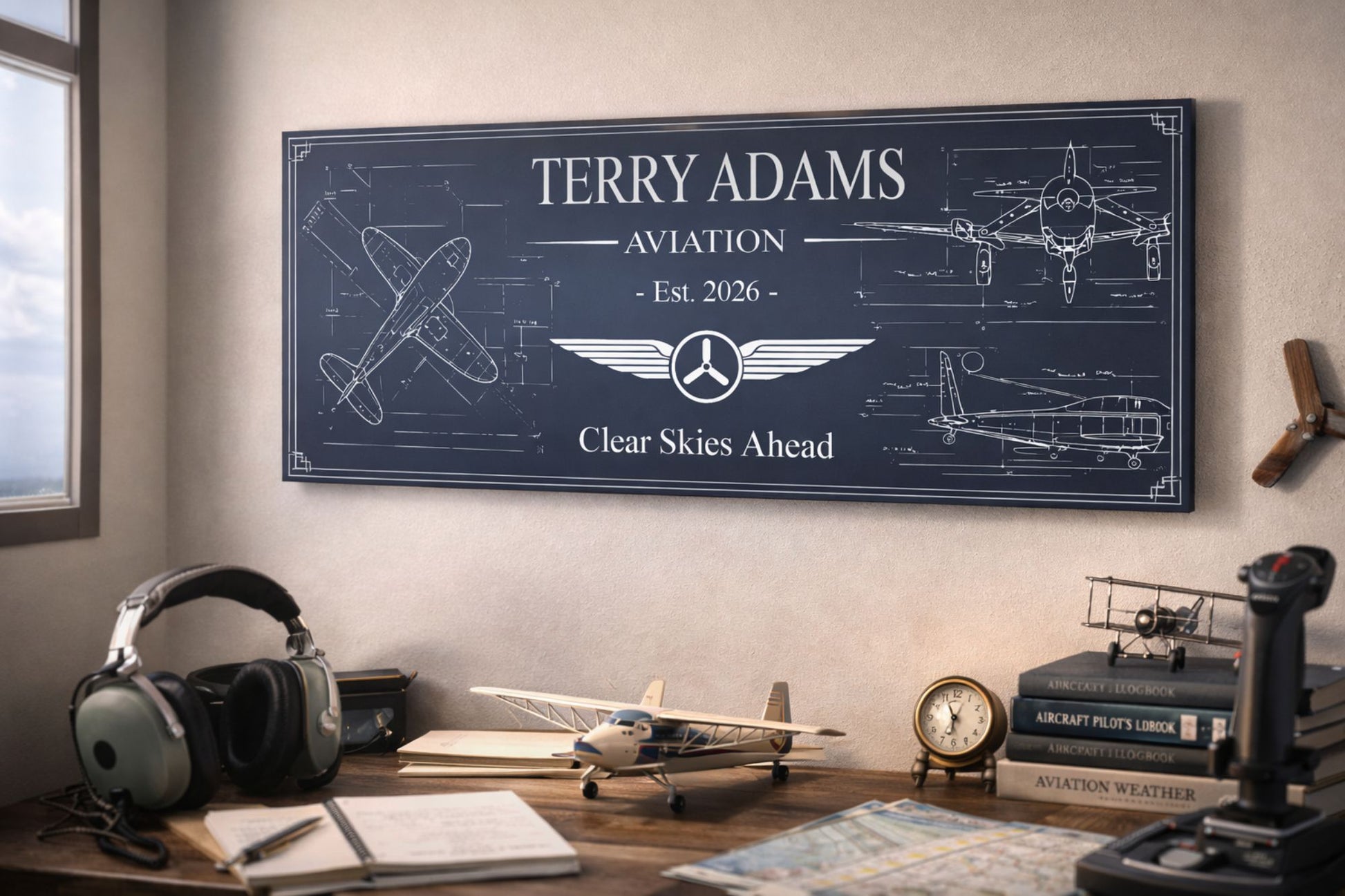 aviation wall decor lifestyle office scene