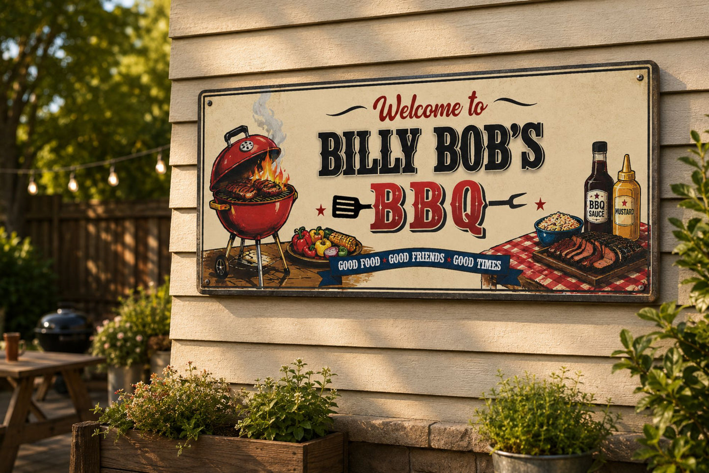 Custom BBQ Sign Personalized Grill Master Wall Decor