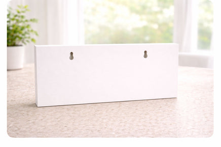 Back of personalized marquee sign showing keyhole mounting