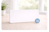 side view of 1/4 inch thick komotex pvc kids room sign with mounting tape