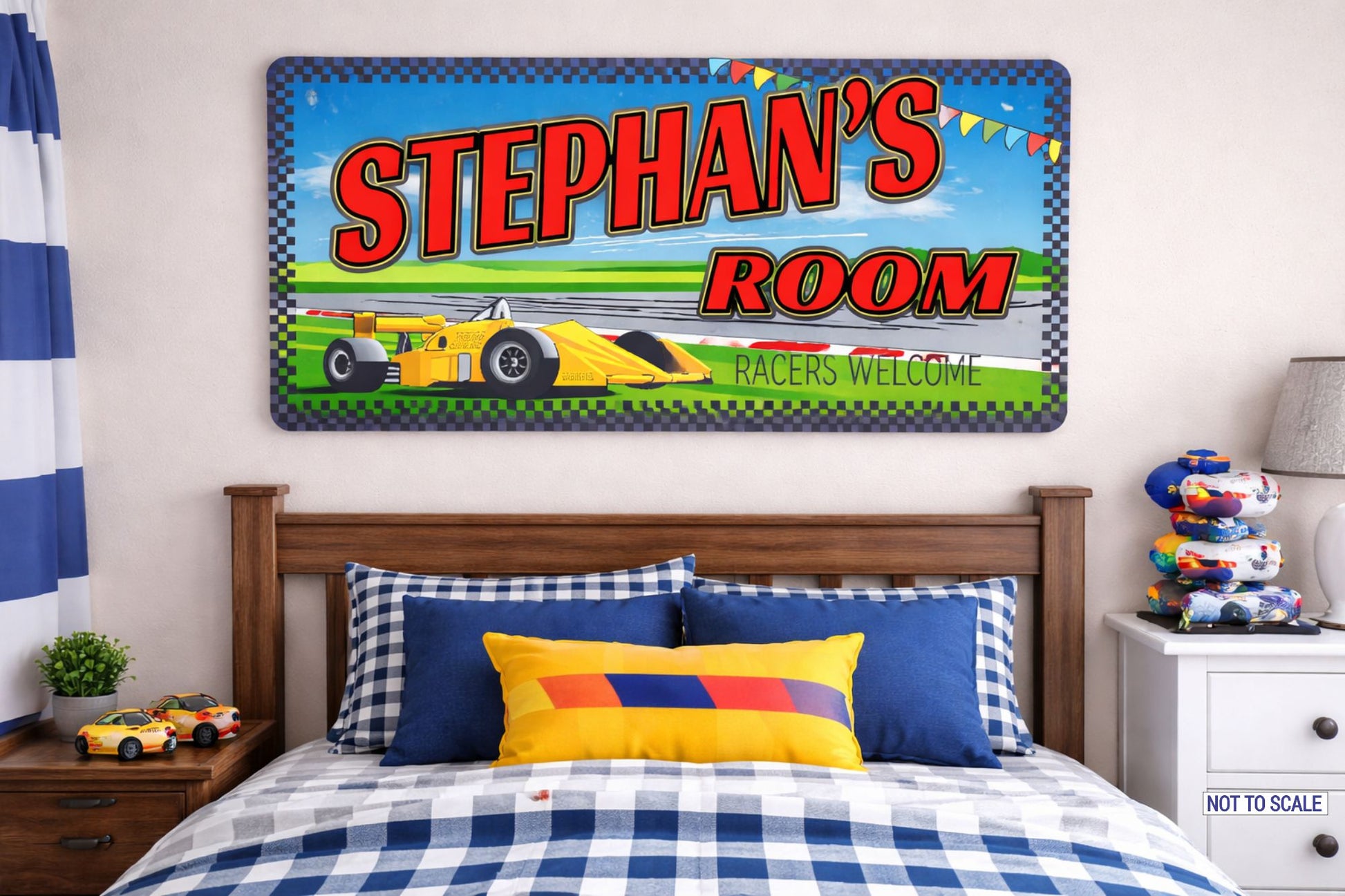 Personalized Race Car Kids Room Sign Track Theme | Fun Sign Factory