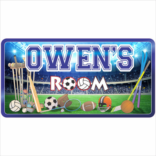 personalized sports stadium kids room name sign 