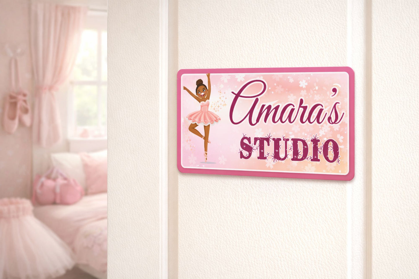 lifestyle door mockup dance room sign