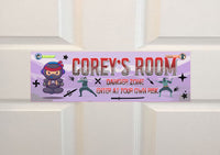 Personalized Ninja Gamer: Enter at Your Own Risk Child's Room Sign - Gamer Decor