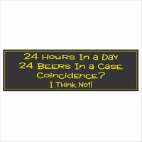 24 Hours 24 Beers bar sign with yellow text on black background